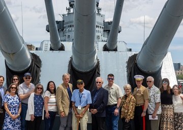 Iwo Jima Veteran celebrates 100th Birthday with Marines, Sailors, family aboard USS North Carolina