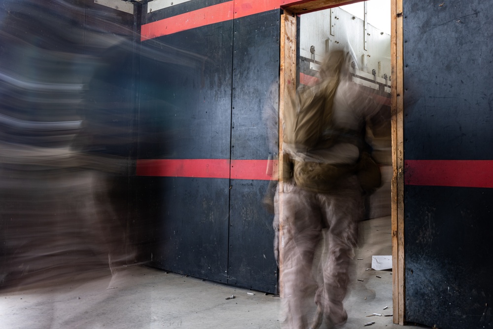 3rd Bn., 1st Marines conducts close quarters training during EOTG raid leaders course