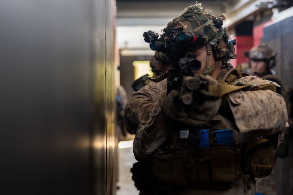 3rd Bn., 1st Marines conducts close quarters training during EOTG raid leaders course