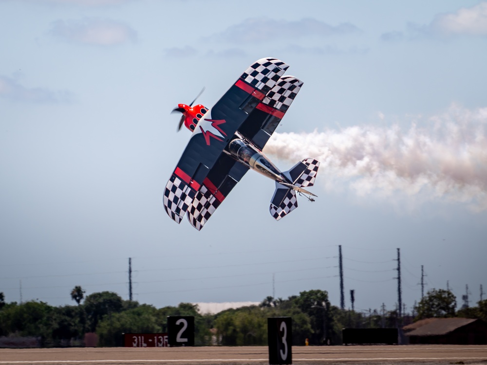 Skip Stewart performs at the Wings Over South Texas Air Show