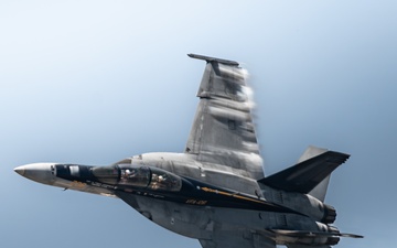 U.S. Navy F/A-18F Super Hornet Demonstration Team performs at the Wings Over South Texas Air Show