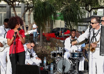 Obangame Express 2025 Navy Band Plays in Cabo Verde
