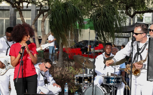 Obangame Express 2025 Navy Band Plays in Cabo Verde