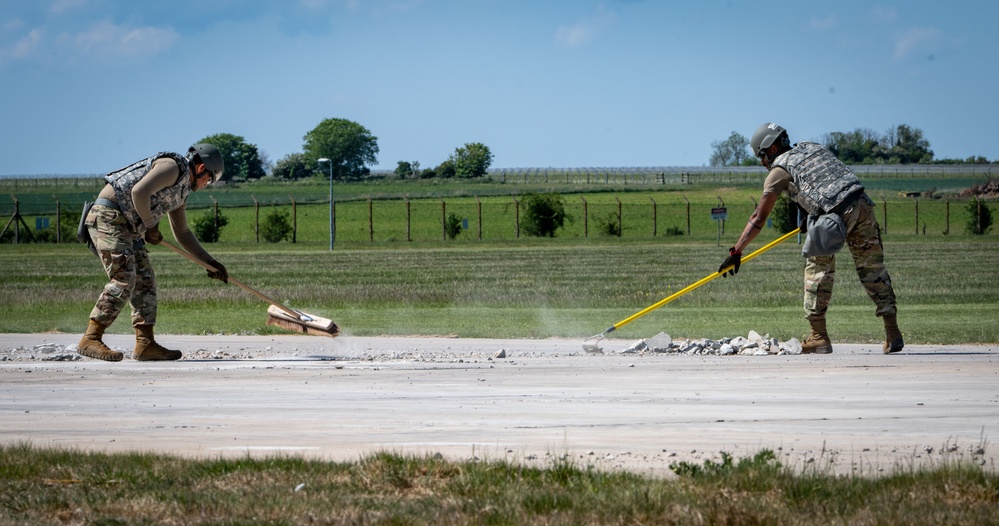 Skyway Chariot: Airmen repair a flight line
