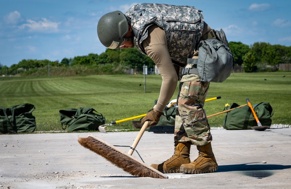 Skyway Chariot: Airmen repair a flight line