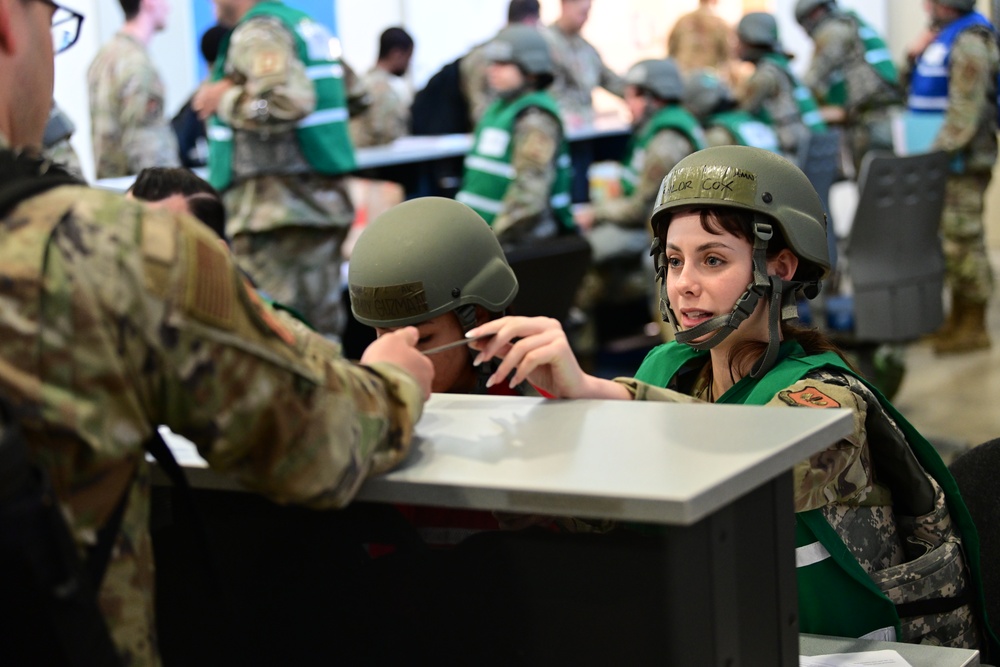 Skyway Chariot: Airmen gear up at simulated deployment line