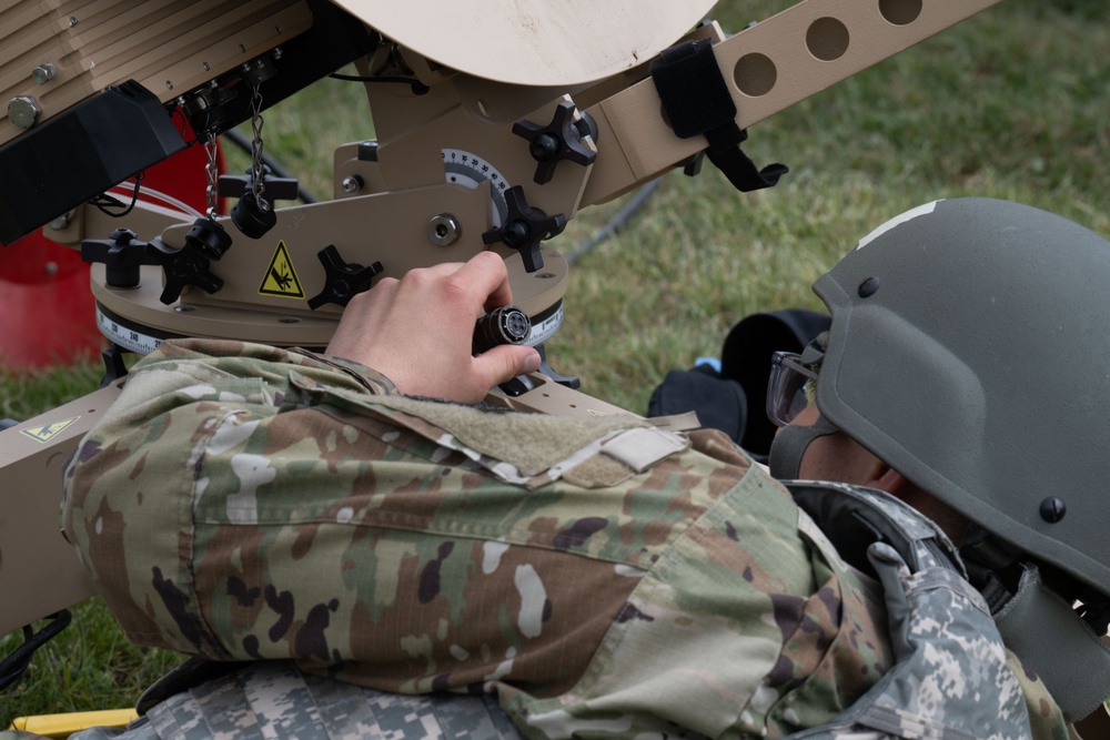 Skyway Chariot: Communications Airmen set up satellite terminal