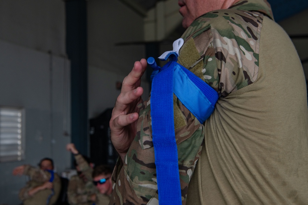 137th SOW Airmen conduct TCCC familiarization exercises during TRADEWINDS 25