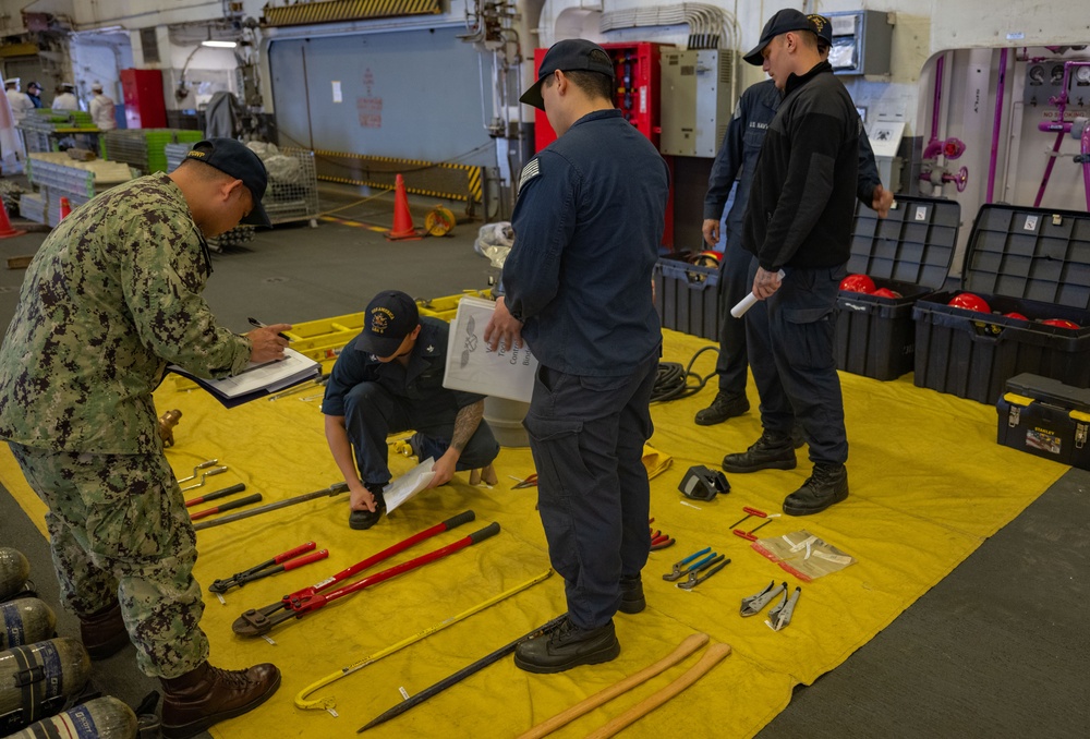 USS America (LHA 6) Conducts Equipment Inspection