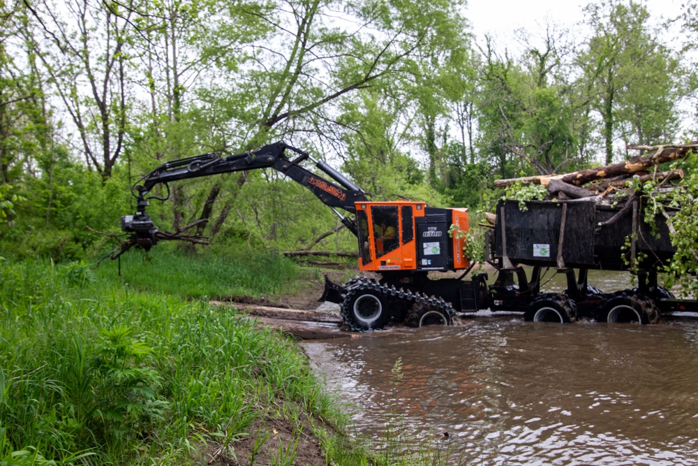 Hurricane Helene debris removal in the Cullasaja river