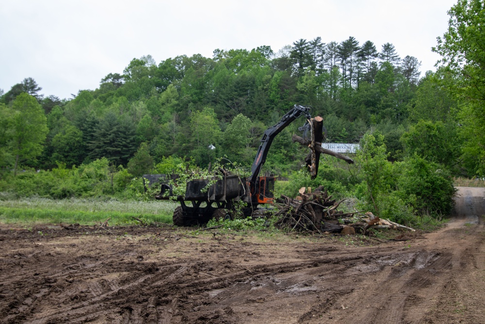 Hurricane Helene debris removal in the Cullasaja river
