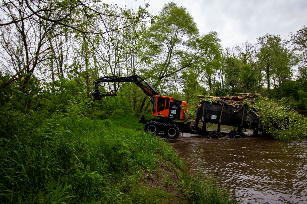 Hurricane Helene debris removal in the Cullasaja river