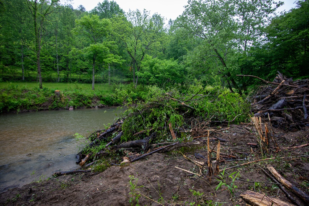 Hurricane Helene debris removal in the Cullasaja river