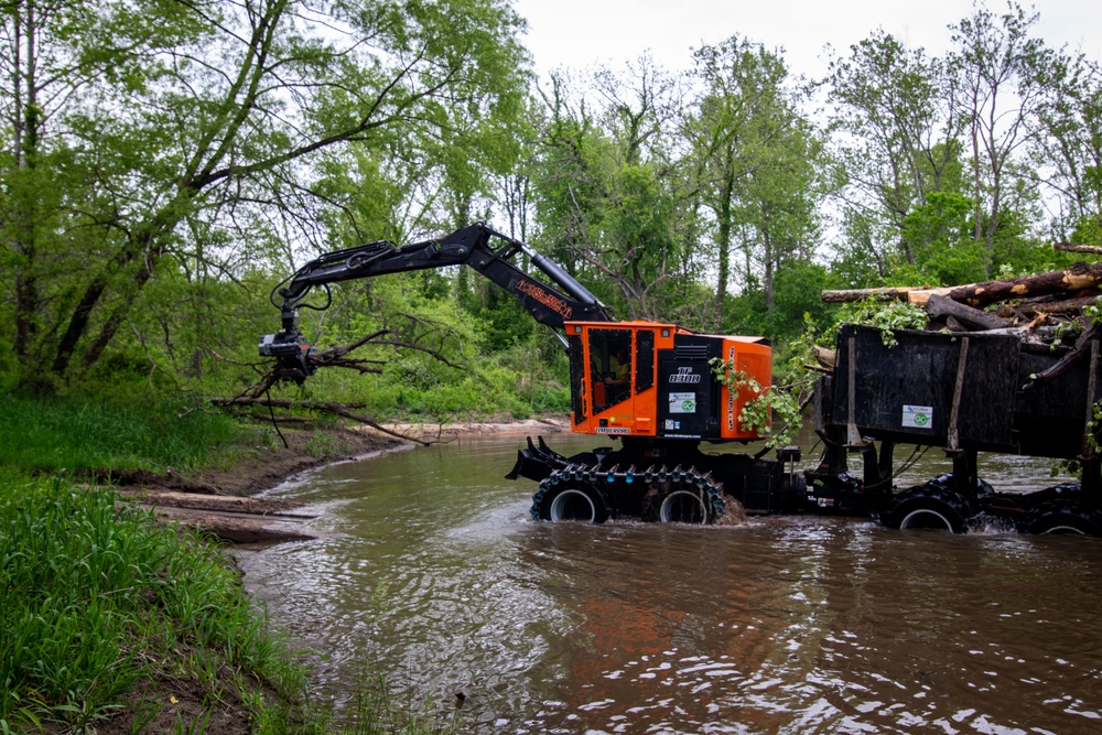Hurricane Helene debris removal in the Cullasaja river