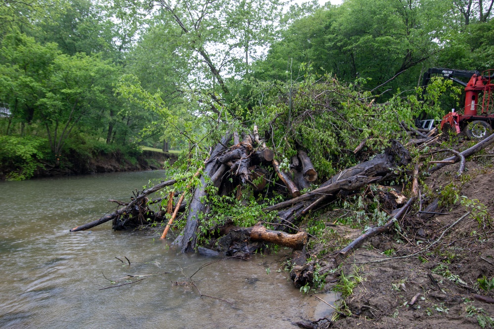 Hurricane Helene debris removal in the Cullasaja river
