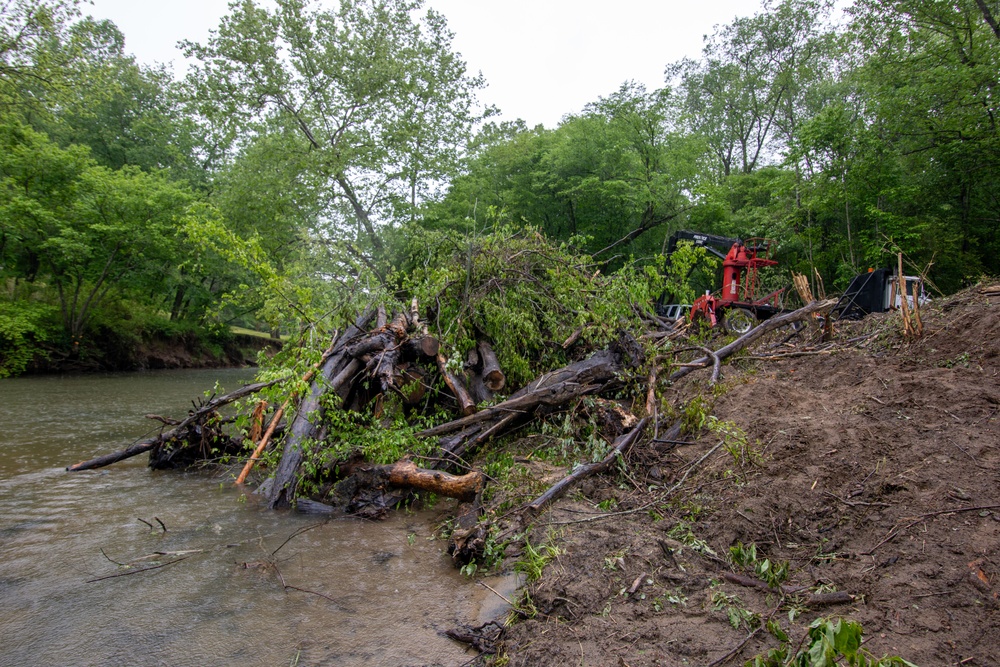 Hurricane Helene debris removal in the Cullasaja river