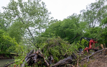 Hurricane Helene debris removal in the Cullasaja river