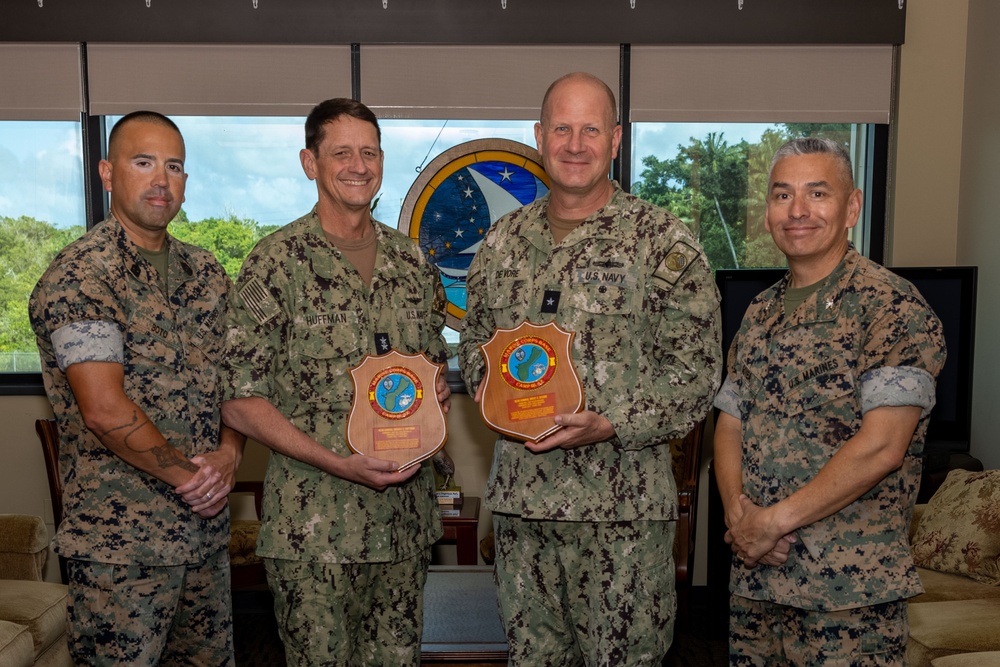 Camp Blaz senior leadership awards plaques to JRM and JTFM admirals