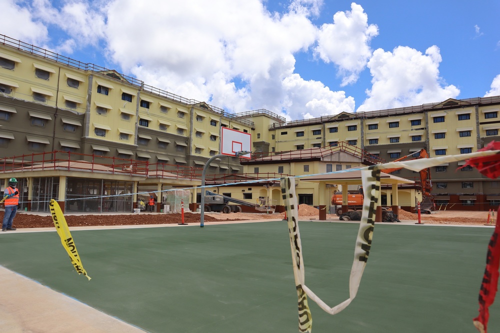 A Basketball Court Under Construction on Marine Corps Base Camp Blaz