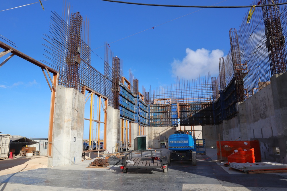 Rebar and Concrete Rise Out of A New Construction Project on Camp Blaz