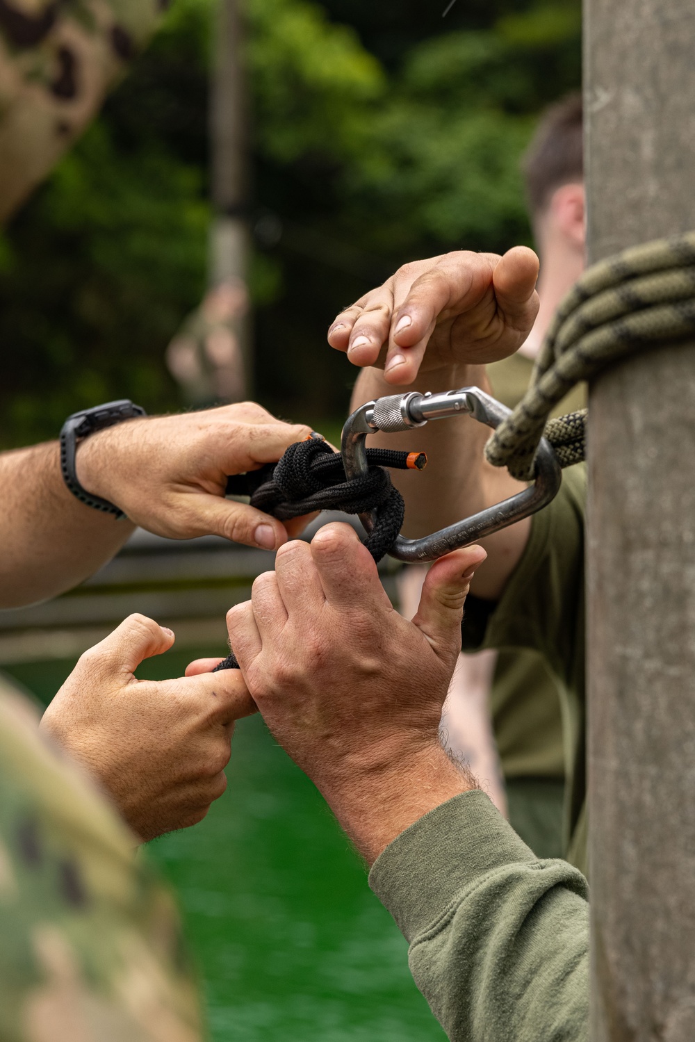 U.S. Marines Conducts One Rope Bridge Training during Jungle Leaders Course