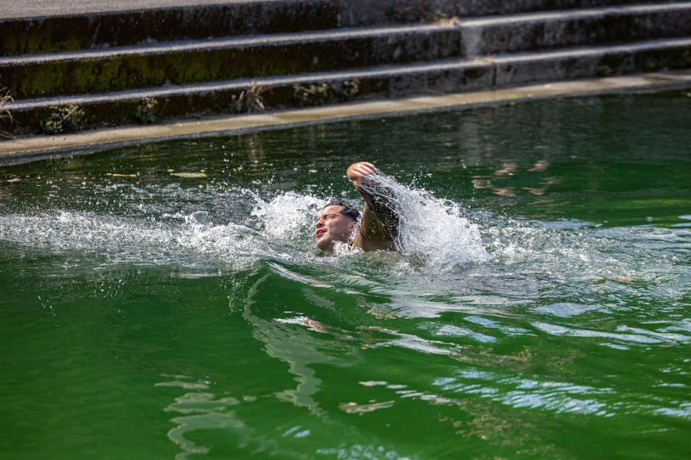 U.S. Marines Conducts One Rope Bridge Training during Jungle Leaders Course