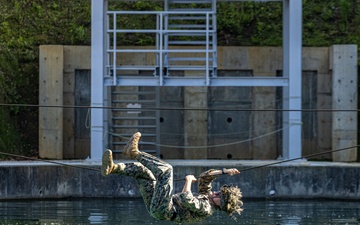 U.S. Marines Conducts One Rope Bridge Training during Jungle Leaders Course