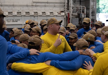 USS George Washington Hanger Deck Conducts Aircraft Firefighting Drills