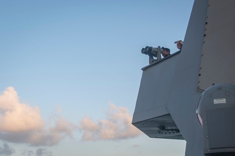 USS Sterett conducts operations in the U.S. Central Command area of responsibility as part of the Carl Vinson Carrier Strike Group