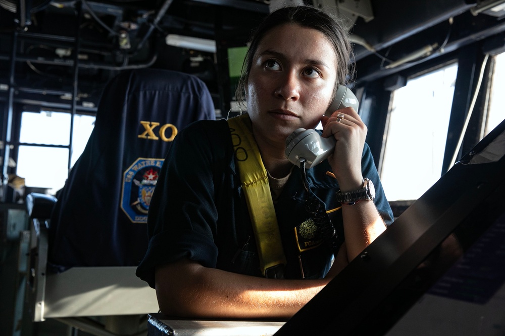 USS Wayne E. Meyer conducts operations in the U.S. Central Command area of responsibility as part of the Carl Vinson Carrier Strike Group