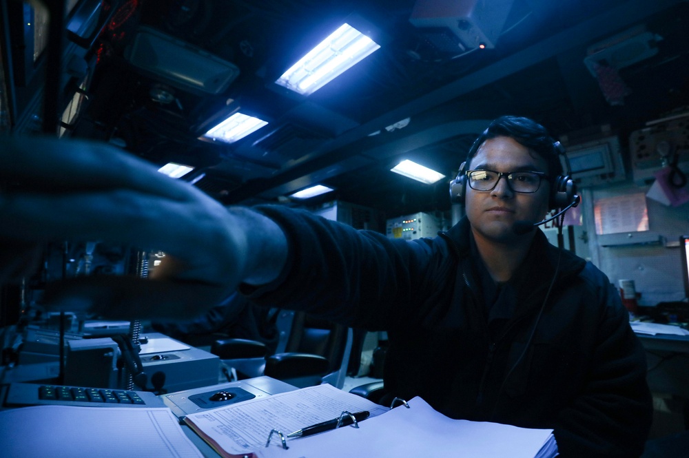 : USS Milius conducts operations in the U.S. Central Command area of responsibility as part of the Carl Vinson Carrier Strike Group