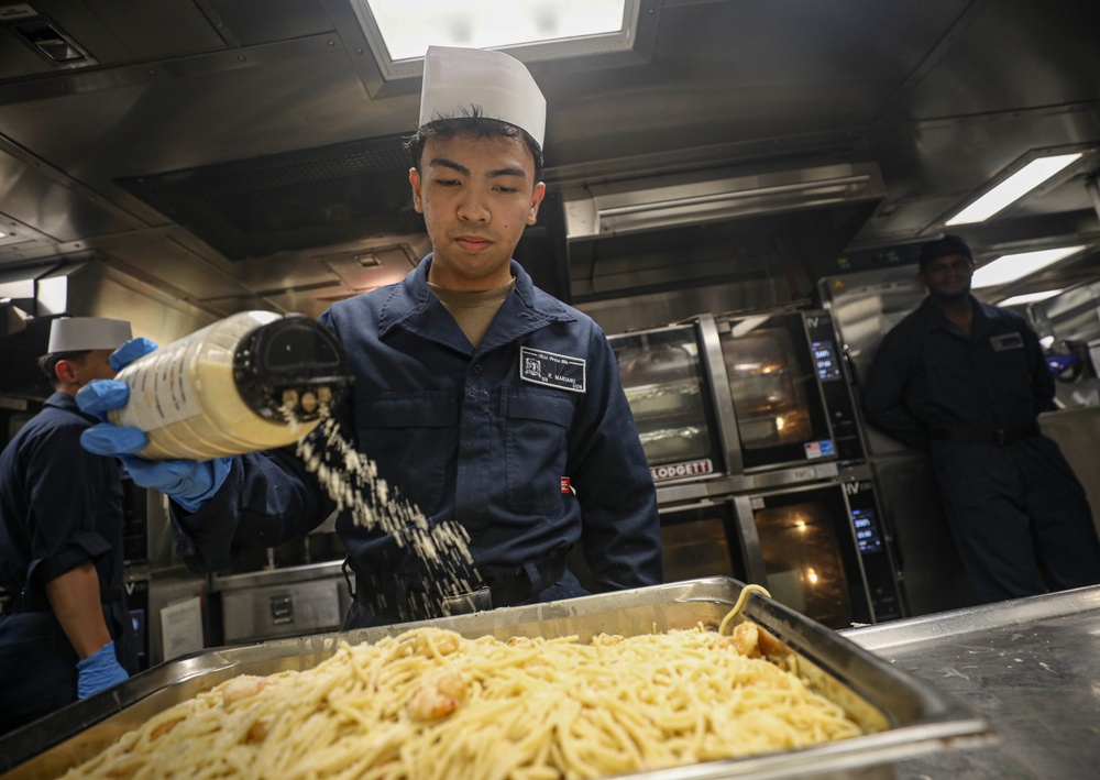 USS Milius conducts operations in the U.S. Central Command area of responsibility as part of the Carl Vinson Carrier Strike Group