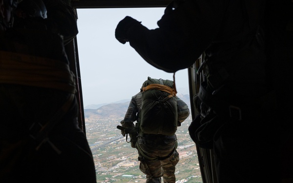 37th AS, Hellenic Army conduct static line jumps during SCXII