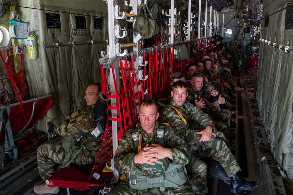 37th AS, Hellenic Army conduct static line jumps during SCXII