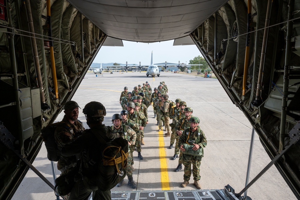 37th AS, Hellenic Army conduct static line jumps during SCXII