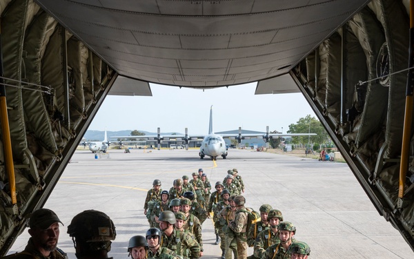 37th AS, Hellenic Army conduct static line jumps during SCXII