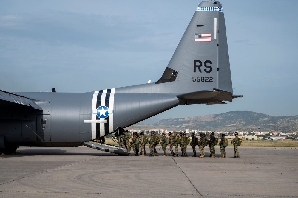 37th AS, Hellenic Army conduct static line jumps during SCXII