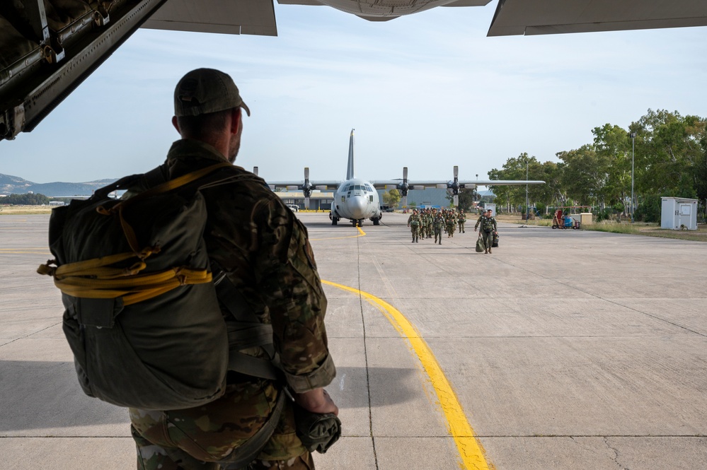 37th AS, Hellenic Army conduct static line jumps during SCXII