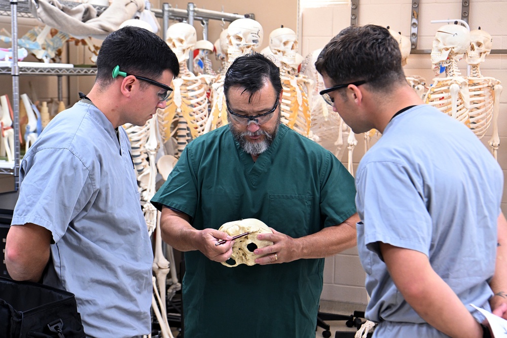 Students in Special Operations Combat Medic Course Take Part in Human Skeletal and Muscular Training