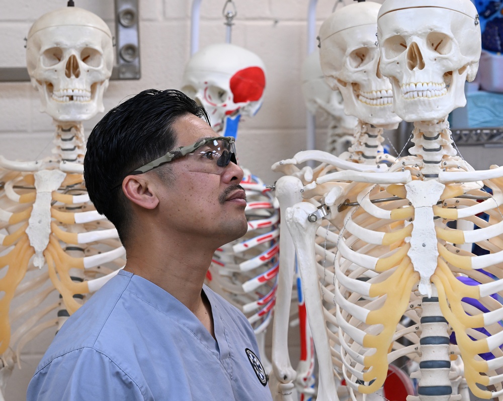 Students in Special Operations Combat Medic Course Take Part in Human Skeletal and Muscular Training