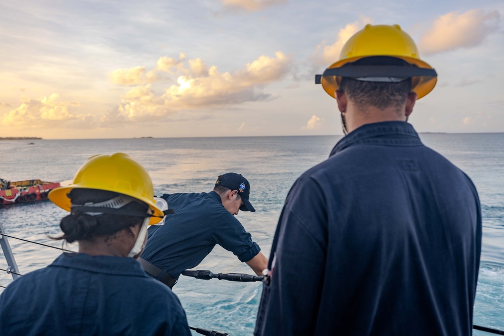 USS Ralph Johnson (DDG 114) Departs Diego Garcia