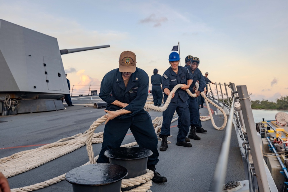 USS Ralph Johnson (DDG 114) Departs Diego Garcia