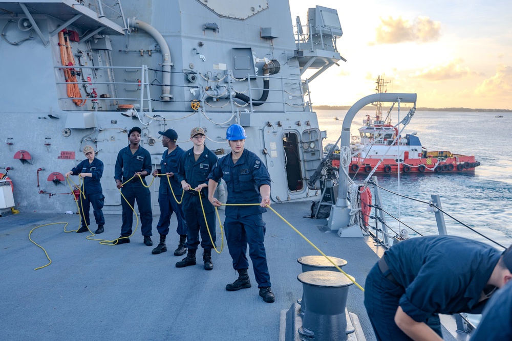 USS Ralph Johnson (DDG 114) Departs Diego Garcia