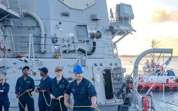 USS Ralph Johnson (DDG 114) Departs Diego Garcia