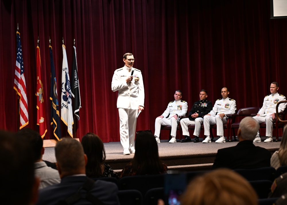 Vice Adm. John Gumbleton, commander, Task Force 80 and deputy commander, U.S. Fleet Forces Command, delivers remarks