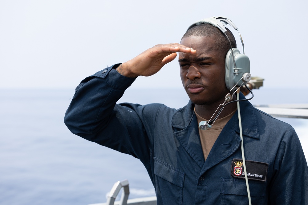 Curtis Wilbur Sailor Stands Lookout