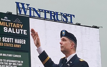 Hometown hero takes the field: Chicago Cubs salute Army Reserve officer