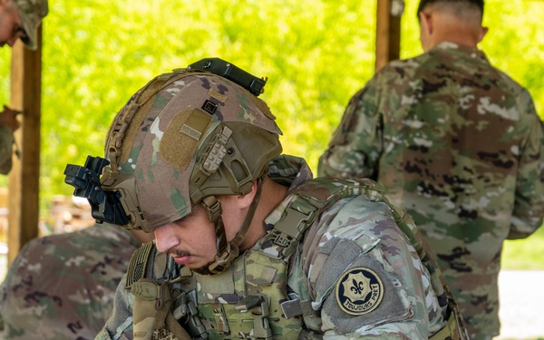 V Corps Soldiers conduct land navigation during best squad competition