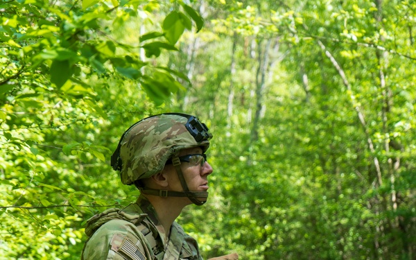 V Corps Soldiers conduct land navigation during best squad competition