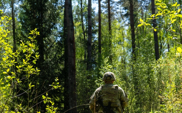 V Corps Soldiers conduct land navigation during best squad competition